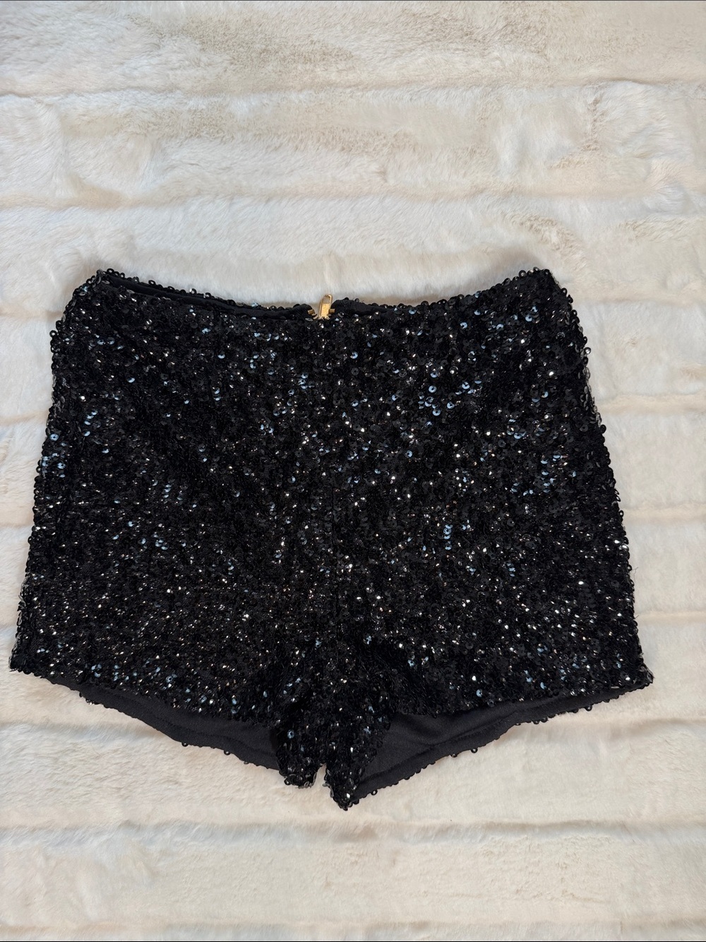 NWOT Black Sequin Women’s High-Waist Shorts